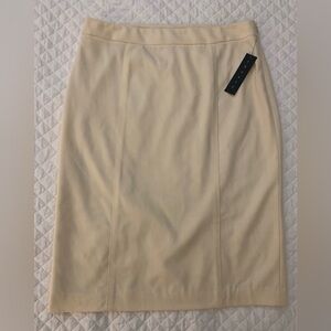 Theory Ivory Wool Lined Knee Length Skirt sz 6 NWT